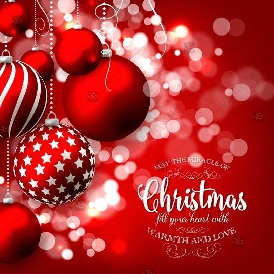 زفاف - Merry Christmas and Happy New Year Party Invitation with christmas tree balls
