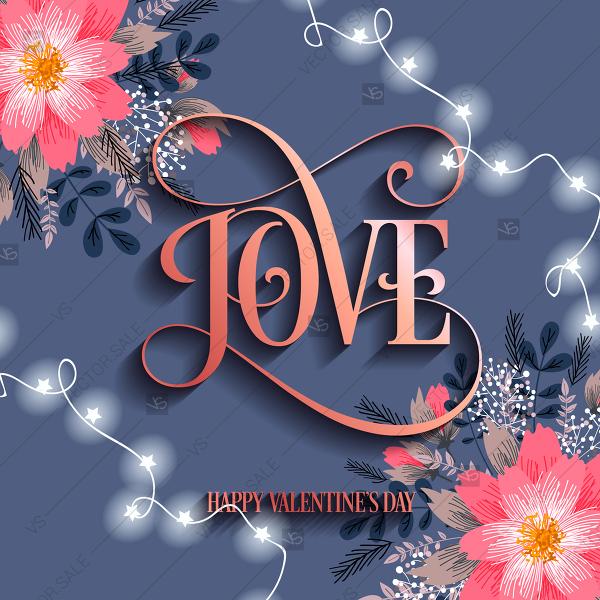 زفاف - Love poster with Vector peony flower origami, anemone, peony. Wedding invitation floral card template