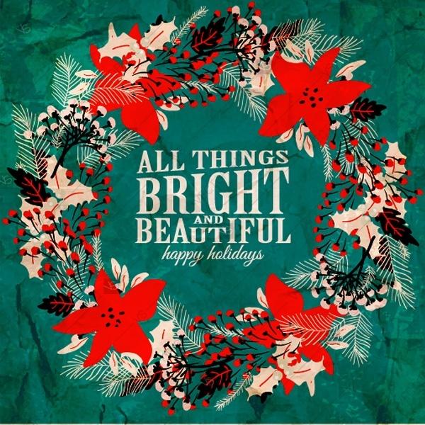 Mariage - All things bright a beautiful winter fir christmas background