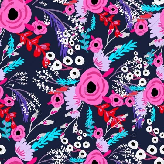 زفاف - Seamless pattern rose flower, laurel, blossom cluster seamless background. Beautiful tropical textile