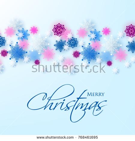 Wedding - Snowflake Merry Christmas blue background pary invitation winter card