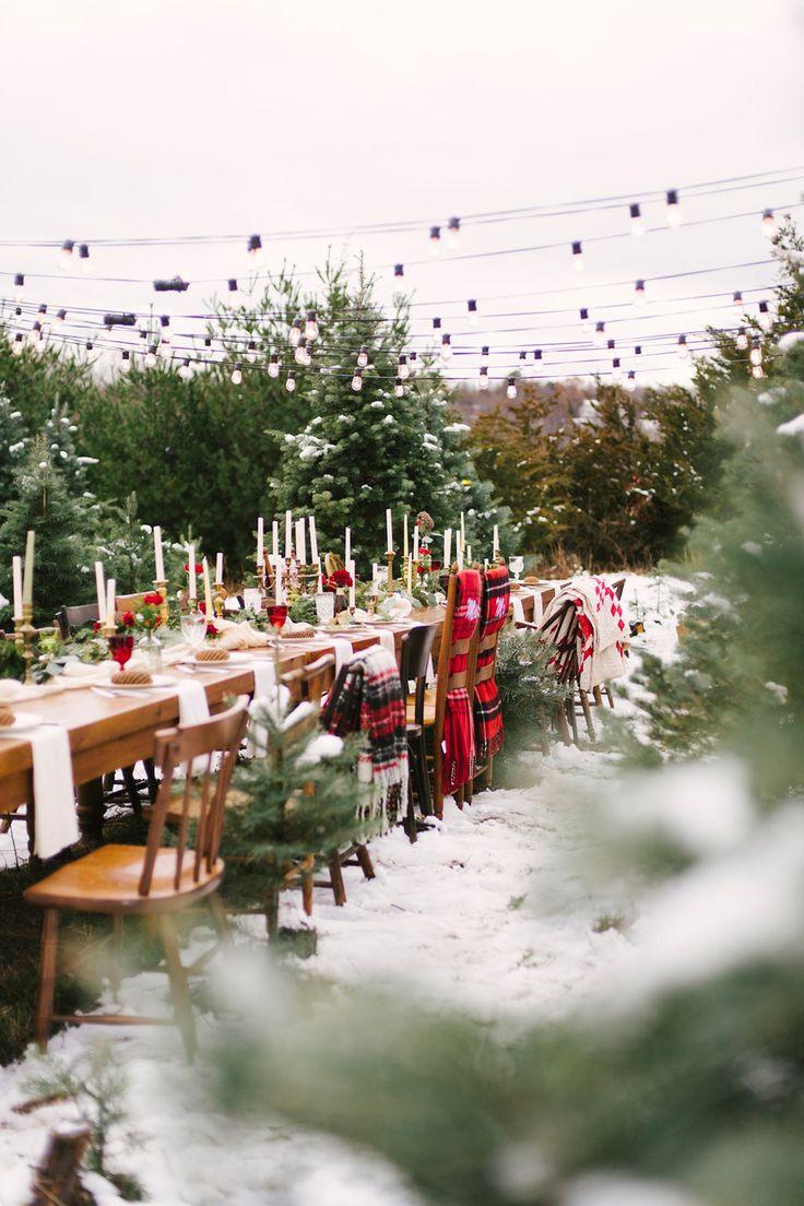 Mariage - Christmas Tree Farm Wedding Inspiration With Tradition
