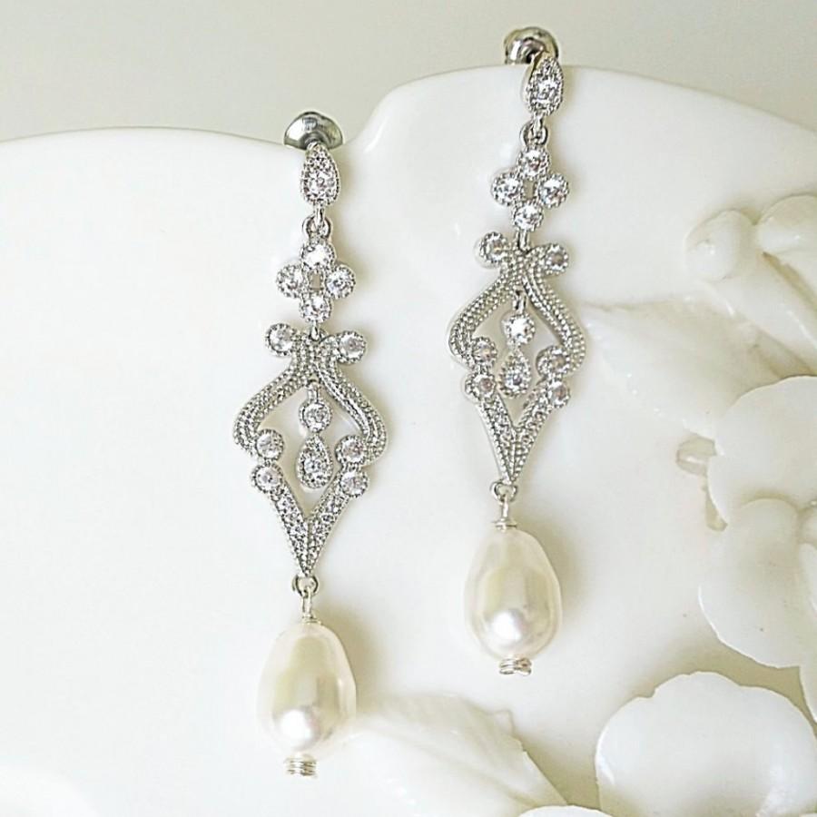 Mariage - AMELIA Art Deco Bridal Earrings
