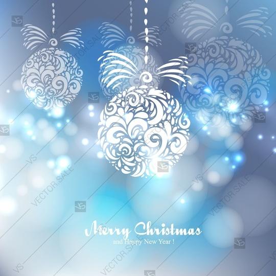 زفاف - Christmas party invitation blurry background with christmas balls