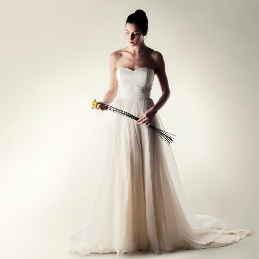 Hochzeit - Wedding dress, Bridal separates, Boho wedding dress, Long wedding dress, Two piece wedding dress, Silk wedding dress, Strapless, CORIANDER