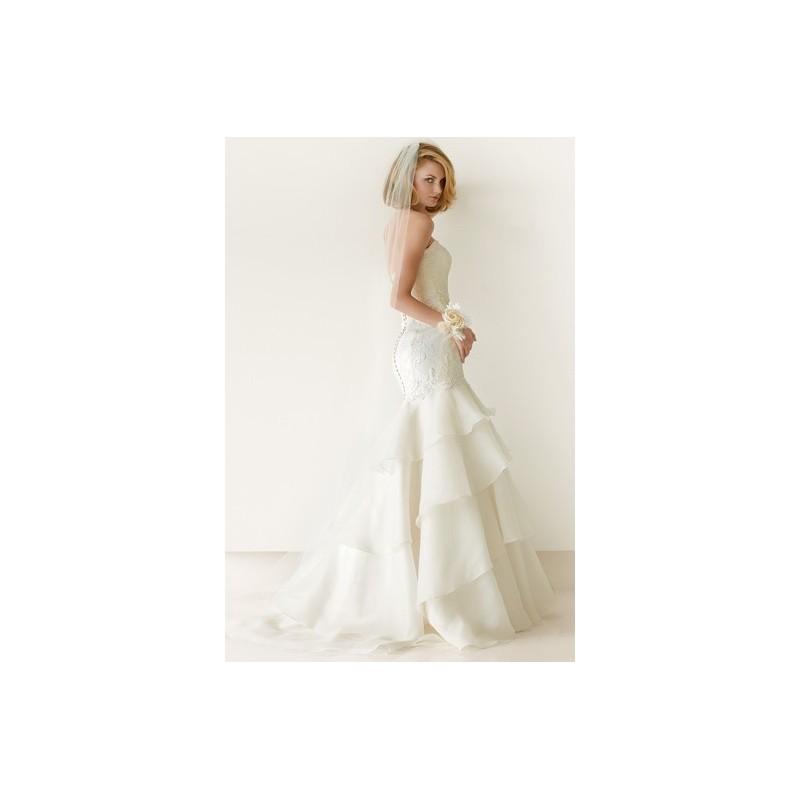 زفاف - Melissa ms251003Spring 2014 Full Length Melissa Sweet for David's Bridal Ivory Strapless Fit and Flare - Rolierosie One Wedding Store