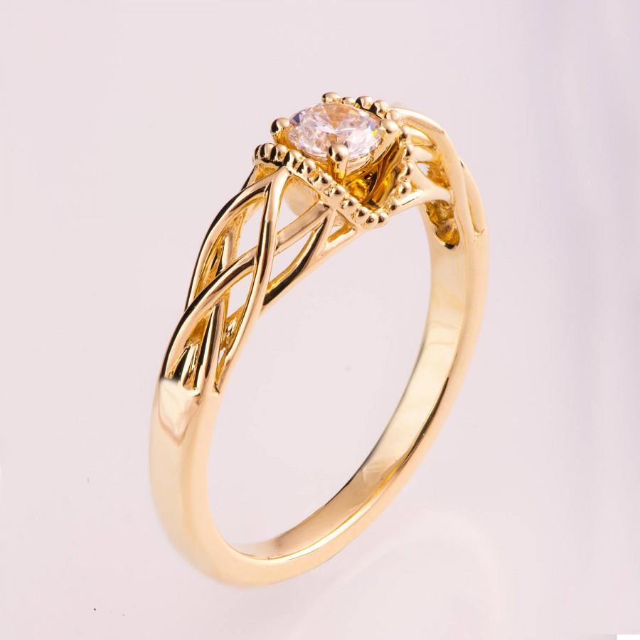 زفاف - Knot Engagement Ring, Diamond engagement ring, Celtic ring, engagement ring, Twist engagement ring, Milgrain engagement ring, ENG22