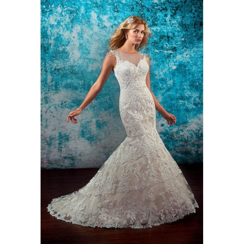Hochzeit - Style C8064 by Karelina Sposa Exclusive - LaceTulle Chapel Length Bateau Sleeveless Fit-n-flare Floor length Dress - 2018 Unique Wedding Shop