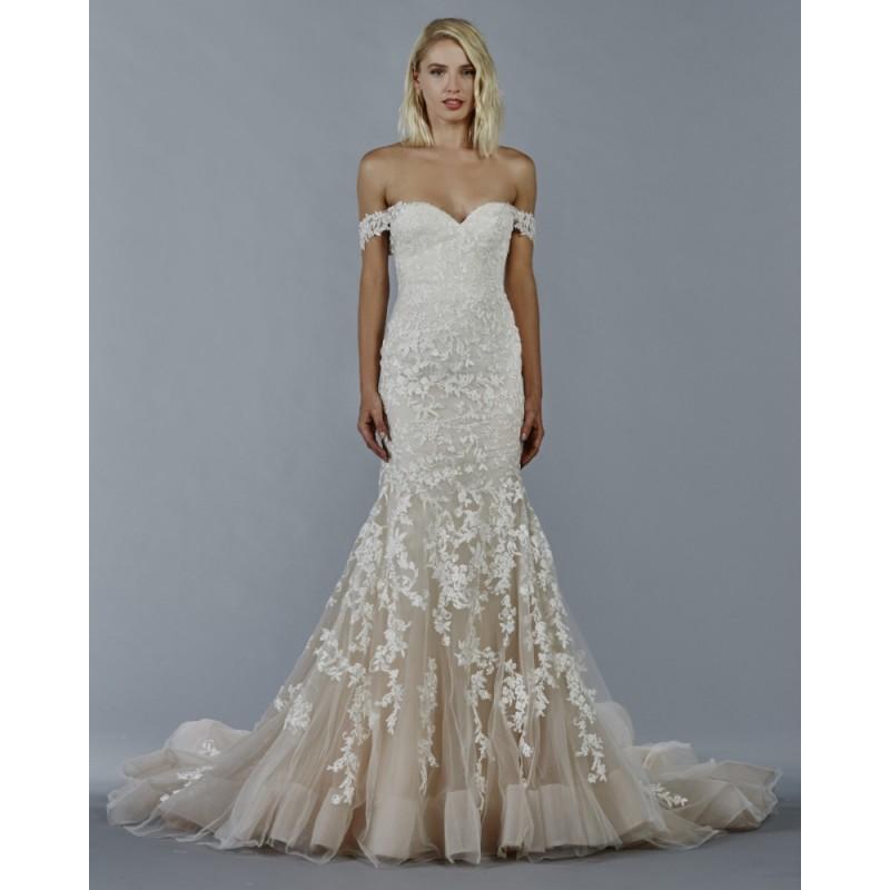 Mariage - Kelly Faetanini Fall/Winter 2018 LUNA Chapel Train Off-the-shoulder Sweet Mermaid Champagne Embroidery Tulle Bridal Dress - Bridesmaid Dress Online Shop