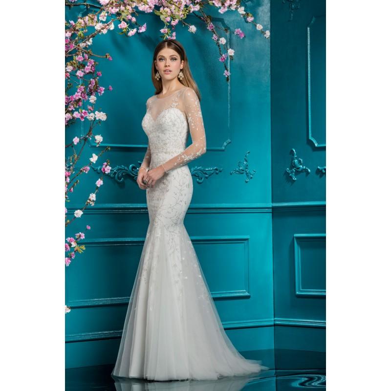 Свадьба - Ellis Bridal 2018 Style 12272  Tulle Embroidery Ivory Sweep Train Sweet Illusion Mermaid Long Sleeves Wedding Dress - Fantastic Wedding Dresses