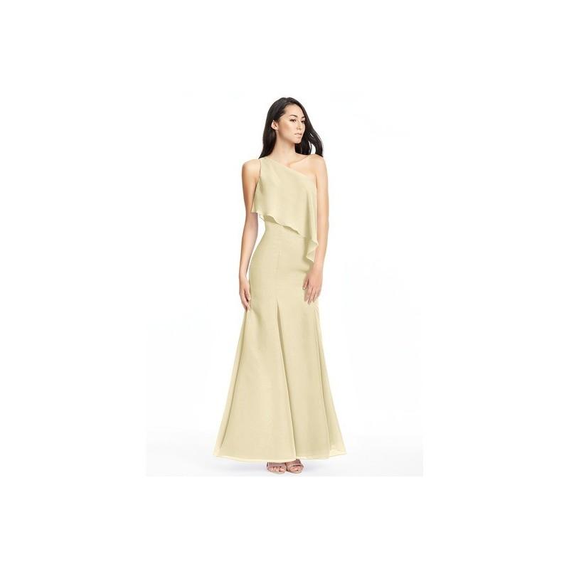 زفاف - Champagne Azazie Nadia - Side Zip Floor Length Chiffon One Shoulder Dress - Simple Bridesmaid Dresses & Easy Wedding Dresses