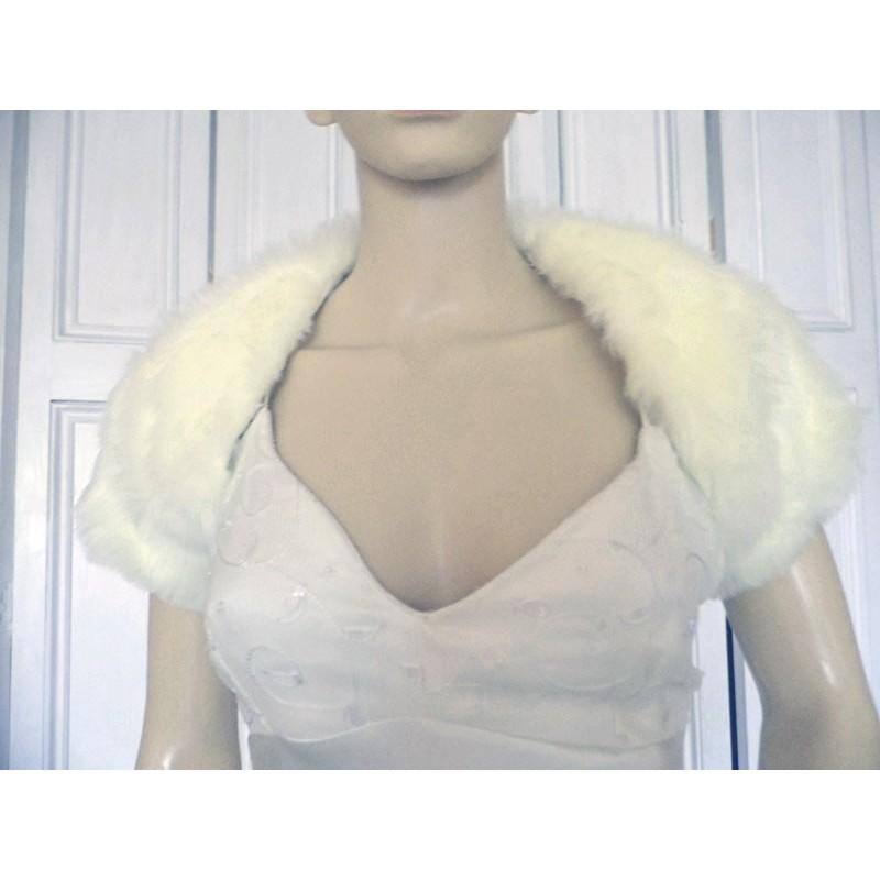 Mariage - Luxious White Fur Cap sleeved bolero/shrug/jacket. Top quality fur! - Hand-made Beautiful Dresses