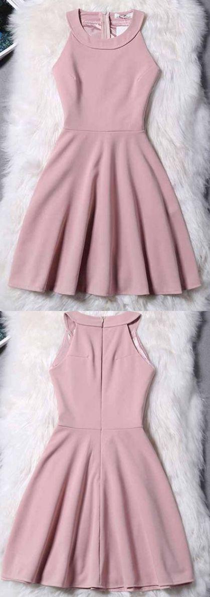 زفاف - Hot Sale Admirable Short A-line/Princess Evening Dresses, Pink Sleeveless With Pleated Mini Evening Dresses WF01G47-397