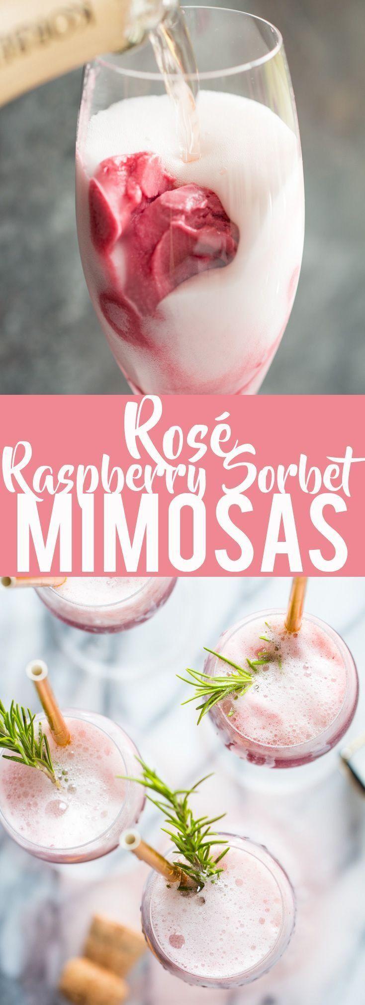 Hochzeit - Rosé Raspberry Sorbet Mimosas