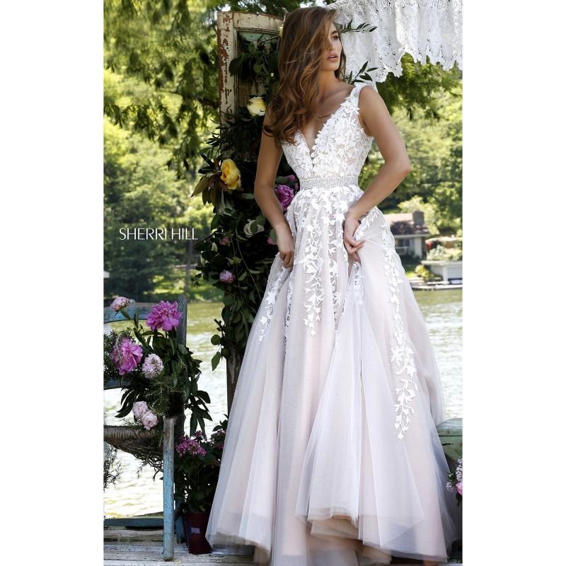 زفاف - Black/Nude Sherri Hill 11335 - Ball Gowns Lace Dress - Customize Your Prom Dress