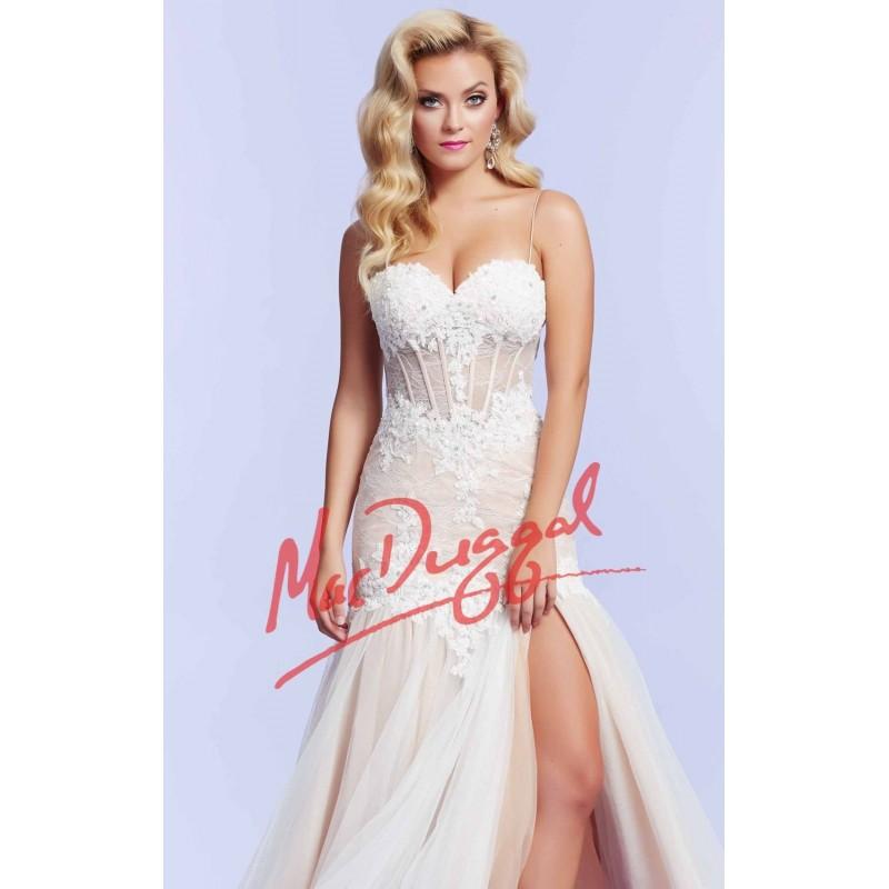 زفاف - Satin Lace Gown by Mac Duggal Prom - Color Your Classy Wardrobe