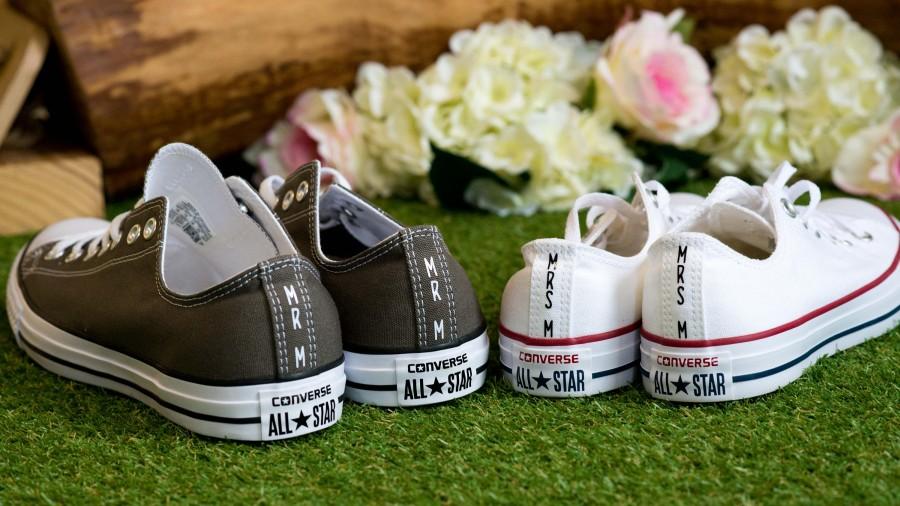 Hochzeit - Personalised Wedding Shoe Decals for Converse, trainers, flats Mr Mrs, Mr Mr, Mrs Mrs