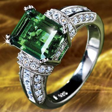 Свадьба - Stauer Scienza Emerald & DiamondAura Verde Ring