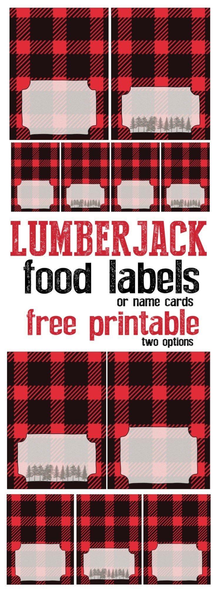 Mariage - Lumberjack Food Labels Free Printable