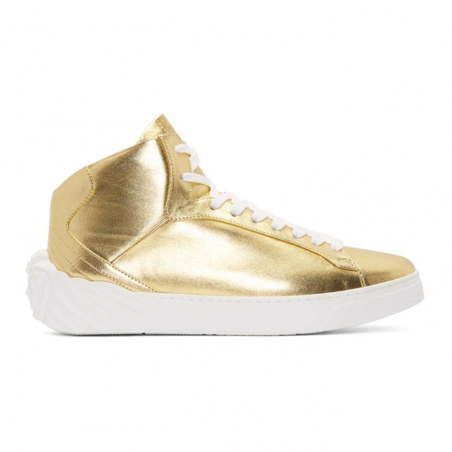 Hochzeit - Versace Gold Back Medusa Head High-Top Sneakers