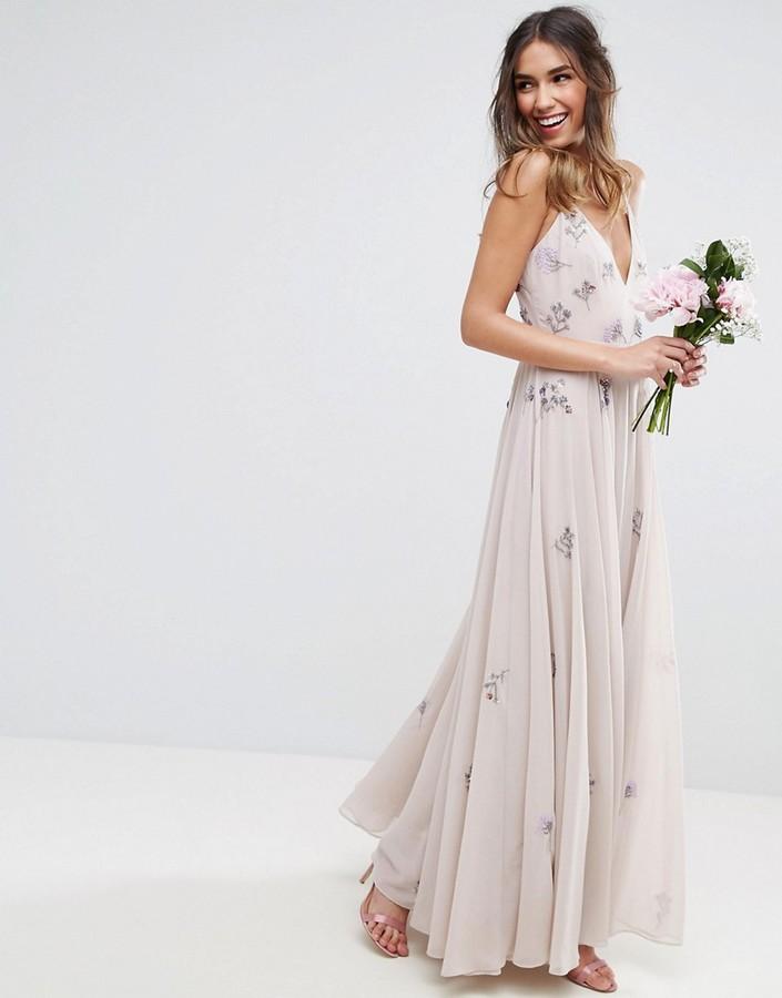 Hochzeit - ASOS WEDDING Embellished Cami Maxi Dress