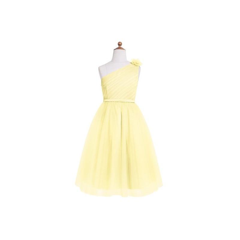 زفاف - Daffodil Azazie Lilo JBD - Side Zip One Shoulder Knee Length Satin And Tulle Dress - Charming Bridesmaids Store