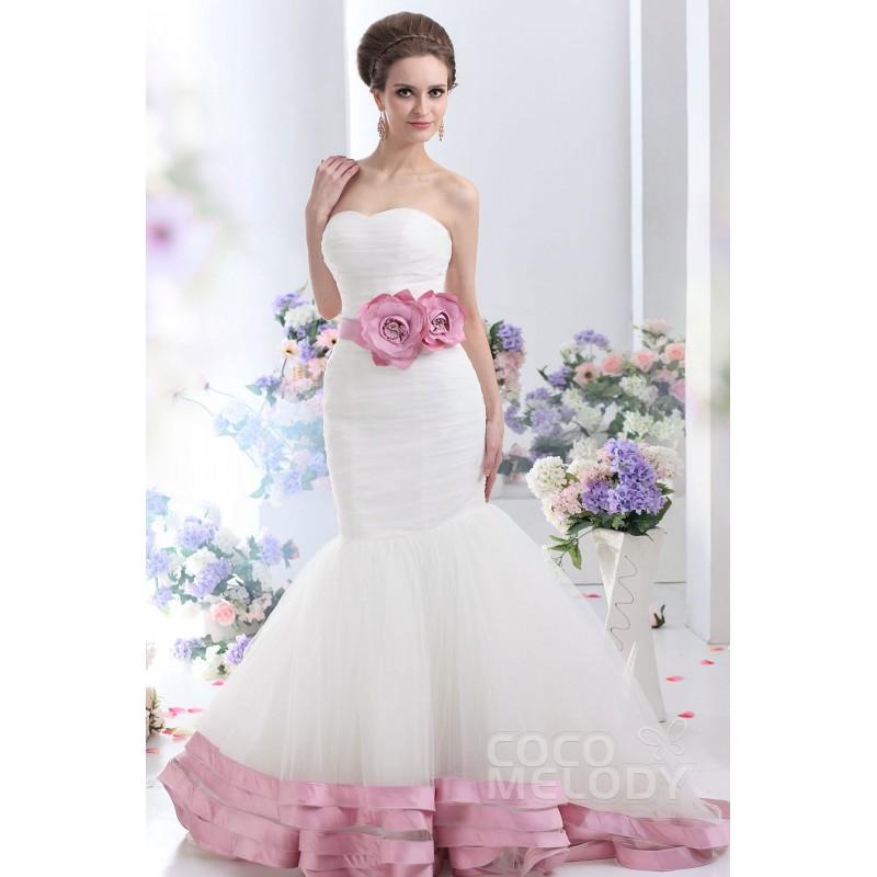 Mariage - Sexy Trumpet-Mermaid Sweetheart Court Train Tulle Wedding Dress CWLT130D9 - Top Designer Wedding Online-Shop