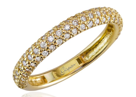 Mariage - Full Setting Ring, 14k Yellow Gold Ring, Promise Ring, Cocktail Ring, Statement Ring, Eternity Ring, Anniversary Ring, Gispandiamonds