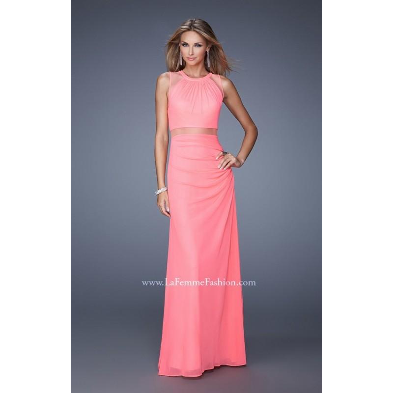 زفاف - Bright Pink La Femme 21147 - Sheer Dress - Customize Your Prom Dress