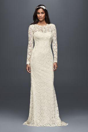 Wedding - Long Sleeve Petite Wedding Dress With Open Back Style 7MS251176