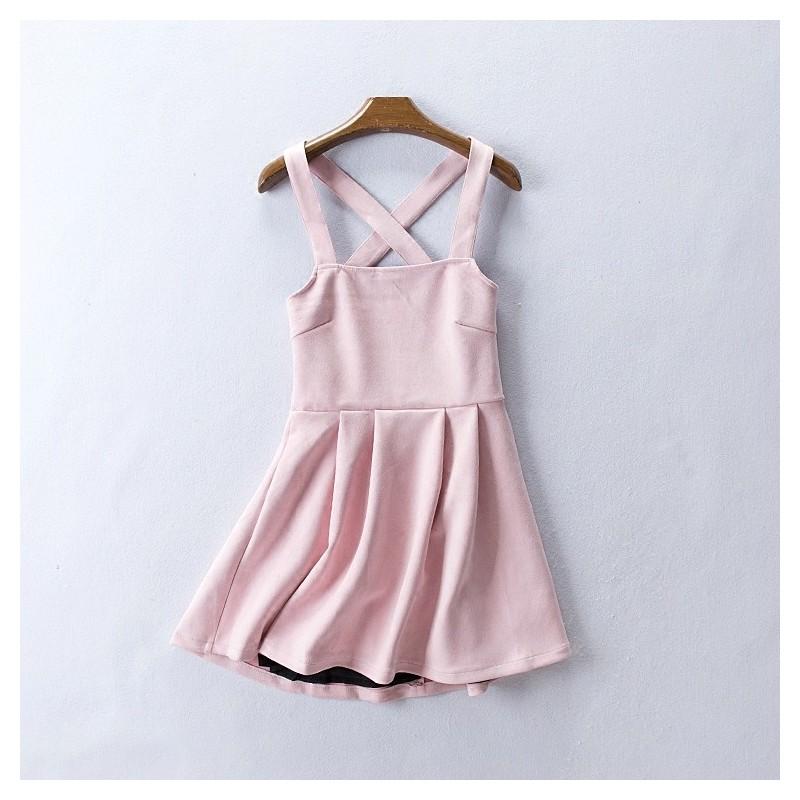 Wedding - Seude One Color Summer Overall Dress Strappy Top Dress Skirt - Discount Fashion in beenono