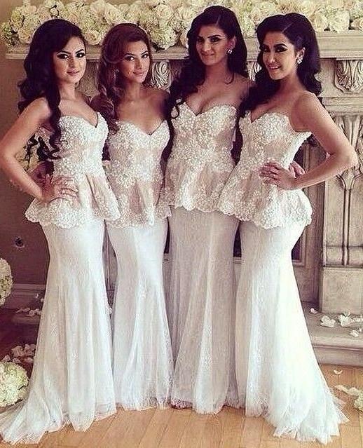 Wedding - weiße brautjungfernkleider