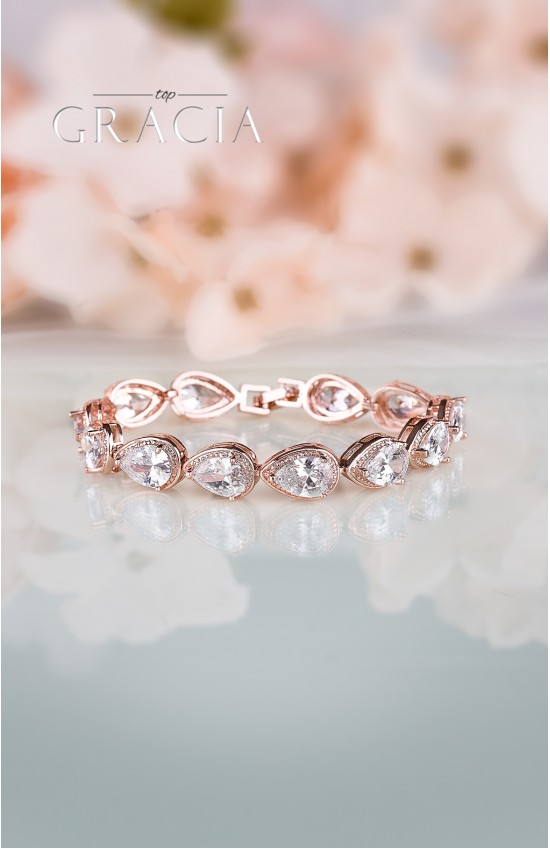 زفاف - CALISTO Cubic Zirconium Rose Gold Wedding Bracelet by TopGracia