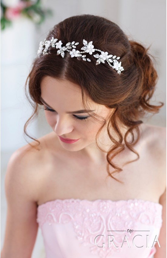 Hochzeit - DEMETRA Crystal Flower Bridal Hair Piece by TopGracia