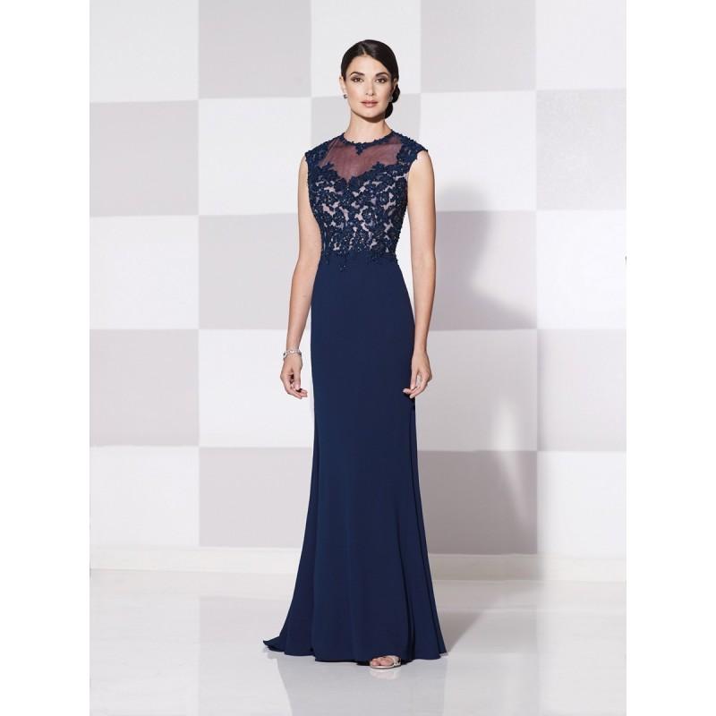 Wedding - Cameron Blake 115616 Sheer Decolletage Lace Bodice A-line - A Line Long Social and Evenings Jewel Cameron Blake Dress - 2018 New Wedding Dresses