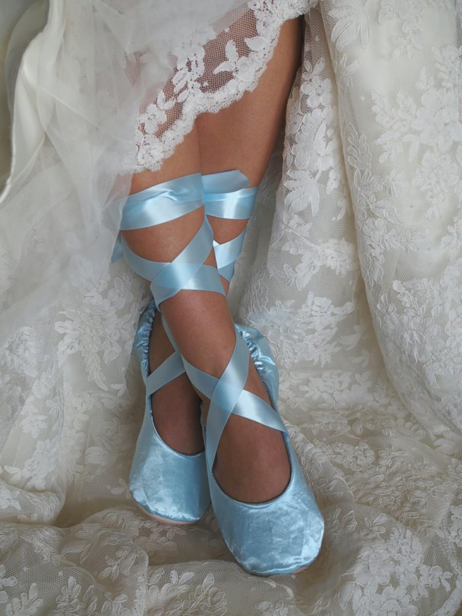 Свадьба - Something Blue Bridal Shoe,  Powder Blue Wedding Shoe,  Soft Blue Bridal Ballet Slipper, Ballerina Style Wedding Slipper