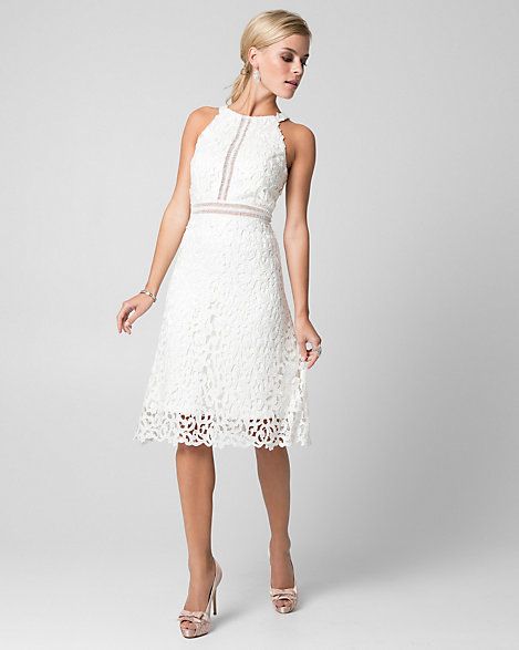 زفاف - Guipure Lace & Sequin Halter Dress