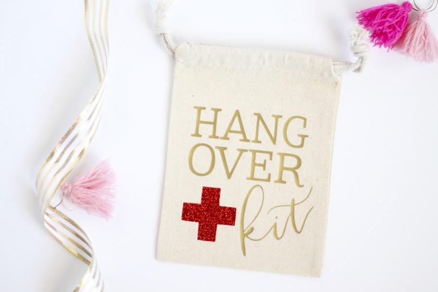 Свадьба - Hangover Kit Bag - Hangover Bachelorette Party Favor - Bachelorette Party - Muslin Bag - Hangover Pouch - Hangover - No Regrets