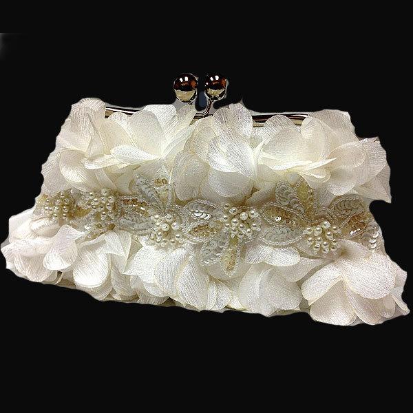 زفاف - Bridal clutch, formal evening bag,  bridesmaid clutch, Ruffle clutch, bridesmaid bag, Ivory clutch, wedding accessory