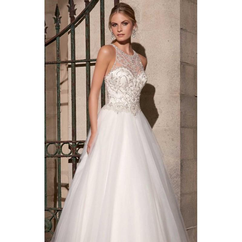 Mariage - Halter Neck Tulle Gown by Bridal by Mori Lee - Color Your Classy Wardrobe