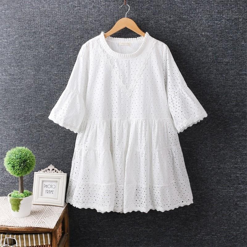 Mariage - Embroidery Flare Sleeves Scoop Neck Trail Dress Dress - Lafannie Fashion Shop