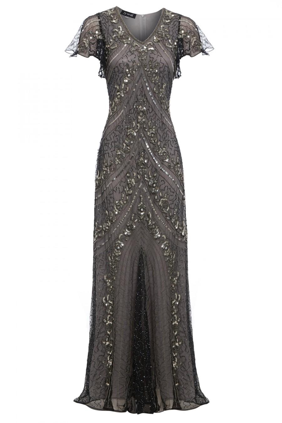 Lima Embellished Flapper Dress 1920s Great Gatsby Inspired Downton Abbey Wedding Ball Gown