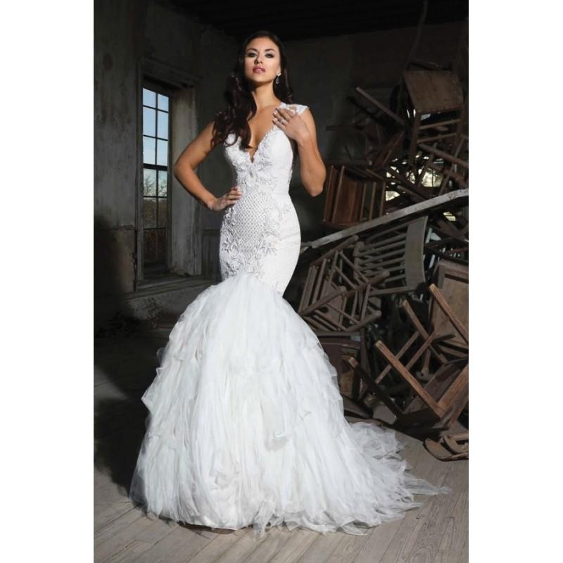زفاف - Style Zsa Zsa by Cristiano Lucci - V-neck Chapel Length LaceTulle Floor length Cap sleeve Fit-n-flare Dress - 2018 Unique Wedding Shop