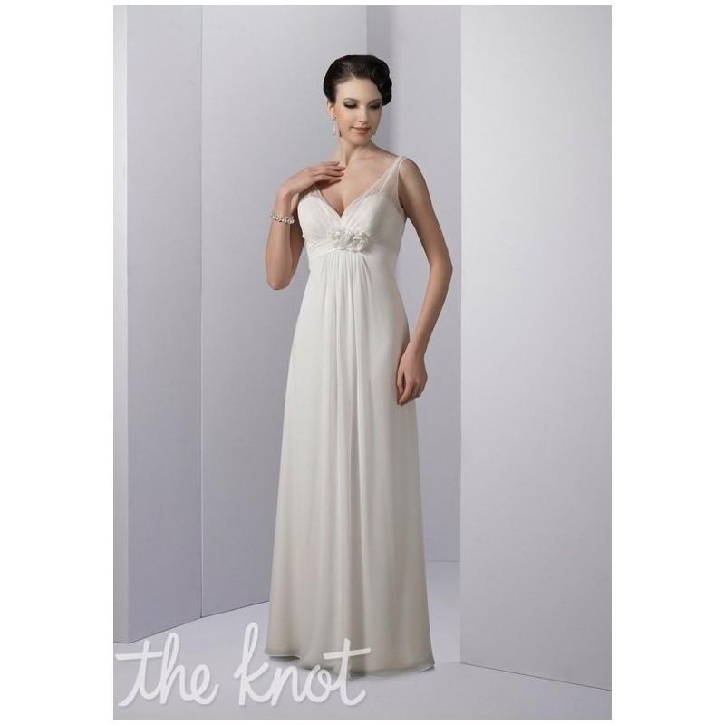 زفاف - Venus Informal NS2130 - Sheath V-Neck Empire Floor Lace White or Ivory - Formal Bridesmaid Dresses 2018