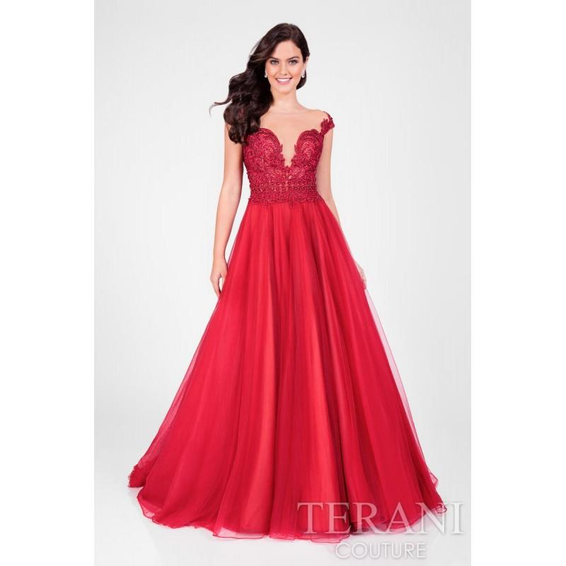 Hochzeit - Red/Nude Terani Prom 1711P2864 - Brand Wedding Store Online