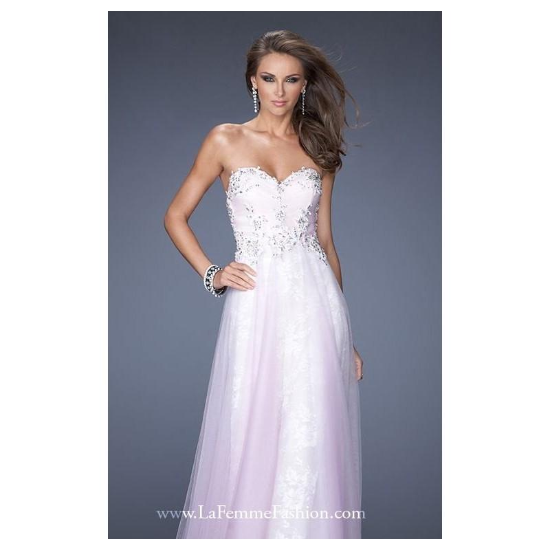زفاف - Lavender/Apricot Beaded Sweetheart Gown by La Femme - Color Your Classy Wardrobe