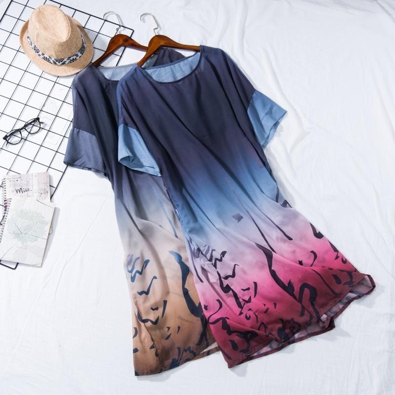 زفاف - Chinese Printed Color-changing Slimming Scoop Neck Sleeveless Summer Dress - Discount Fashion in beenono
