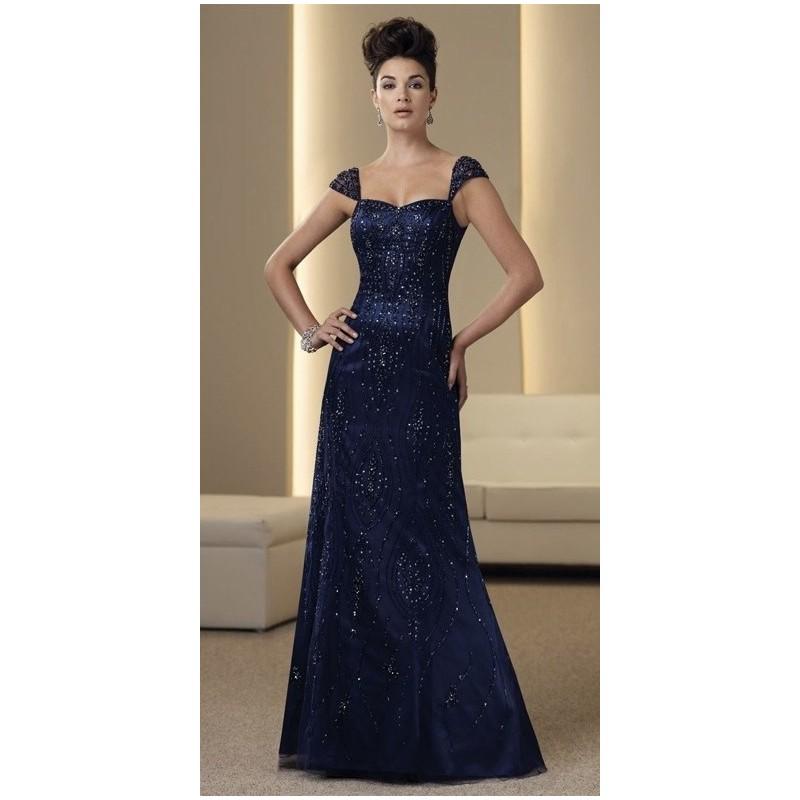 زفاف - Montage by Mon Cheri Cap Sleeve Beaded Evening Dress 111910 - Brand Prom Dresses