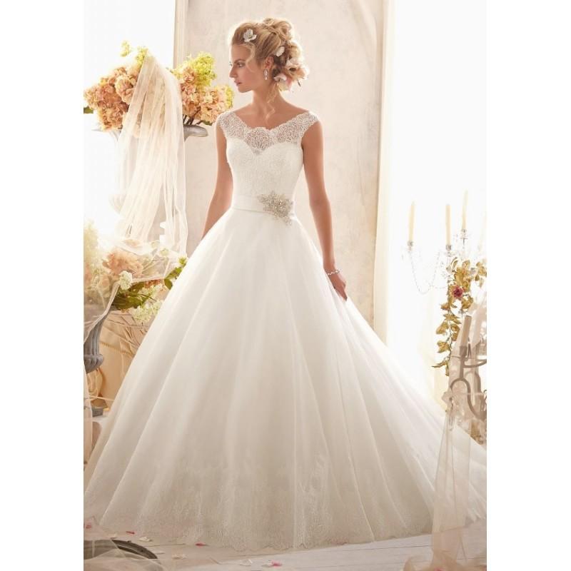 زفاف - Mori Lee 2607 Lace Sleeve Ball Gown Wedding Dress - Crazy Sale Bridal Dresses