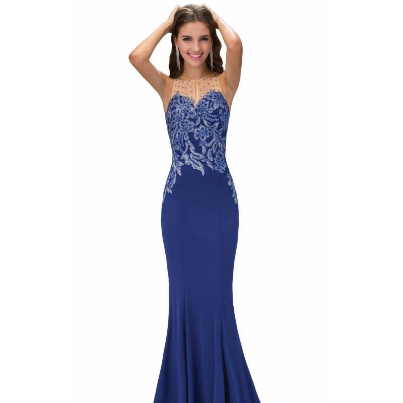 زفاف - Royal Blue Beaded Long Gown by Elizabeth K - Color Your Classy Wardrobe